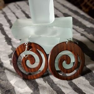 Wood Swirl Earrings